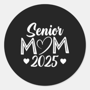 Pegatina Redonda Senior Mom 25 Cl De 2025 Graduación Para Mamá