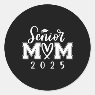 Pegatina Redonda Senior Mom 25 Cl De 2025 Graduación Para Mamá