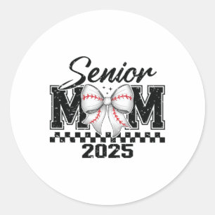 Pegatina Redonda Senior Mom Bysebyll 2025 Cl De 2025 Graduación - C