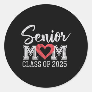 Pegatina Redonda Senior Mom Cl Of 2025 Orgulloso Parent Graduation 