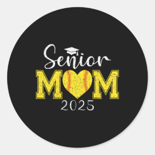 Pegatina Redonda Senior Mom Softll 2025 Cl De 2025 Graduación