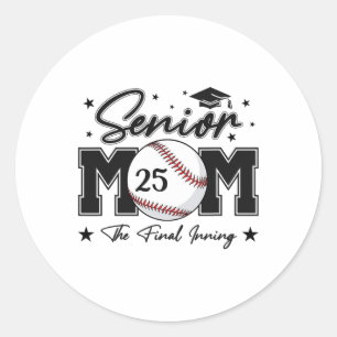 Pegatina Redonda Senior Mom The Final Inning Bysebyll Cl De 2025 Wo