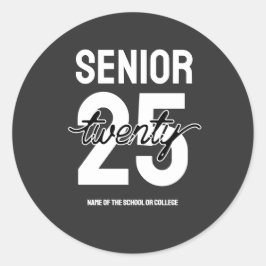 Pegatina Redonda Senior twenty 25 Graduation gift