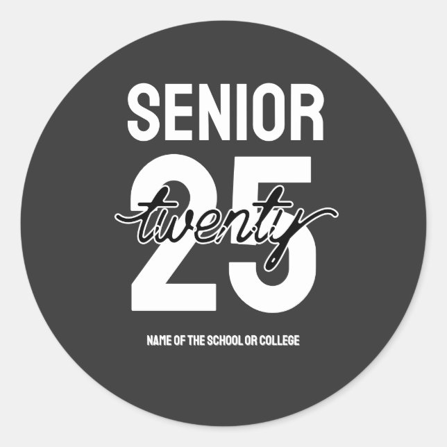 Pegatina Redonda Senior twenty 25 Graduation gift (Anverso)