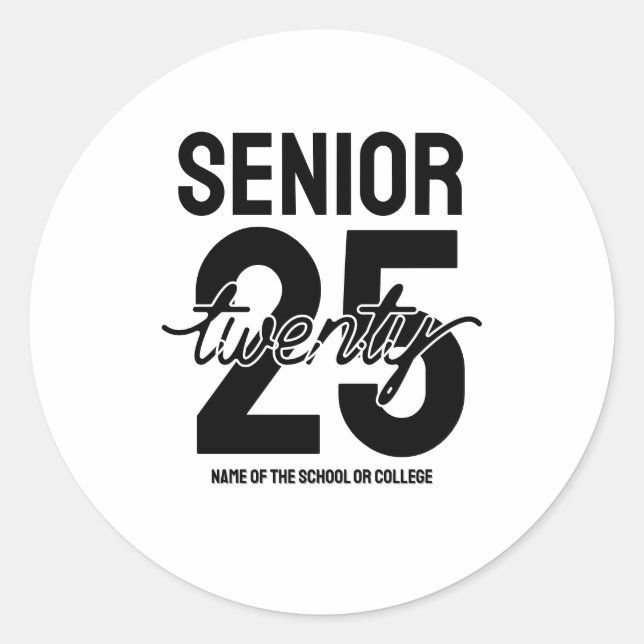 Pegatina Redonda Senior twenty 25 Graduation gift (Anverso)