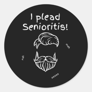 Pegatina Redonda Senioristis de plomo. Hombre mayor anciano envejec
