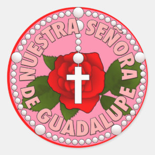 Pegatina Redonda Señora de Guadalupe