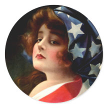 Señora de la Bandera 4 de Julio Arte Patriótico Vi