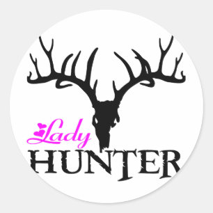 PEGATINA REDONDA SEÑORA DEER HUNTER