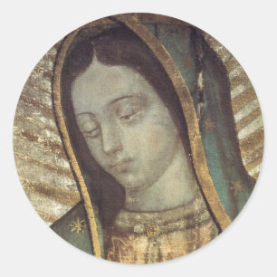 Pegatina Redonda Señora Guadalupe