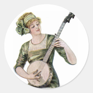 Pegatina Redonda Señora Player Sticker