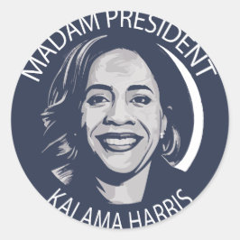 Pegatina Redonda Señora Presidenta Kamala Harris