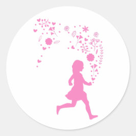 Pegatina Redonda Señora Rosa.