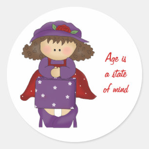 Pegatina Redonda Señoras Pegatina-Rojas del gorra