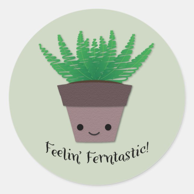 Pegatina Redonda Sensación de Fern Ferntastico (Anverso)