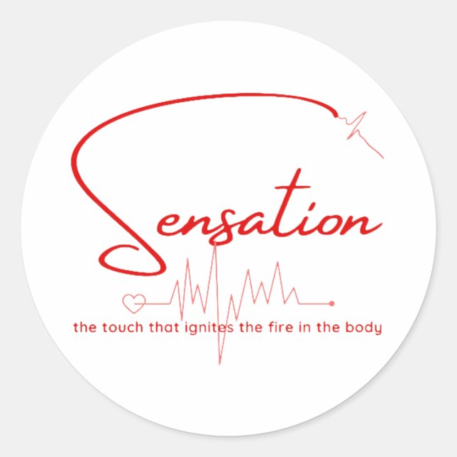 Pegatina Redonda Sensation Pulse Heartline (Anverso)