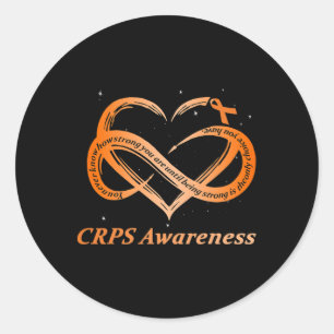 Pegatina Redonda Sensibilización Crps Dolor Crónico Naranja Cinta R