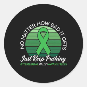 Pegatina Redonda Sensibilización de las Palias Alzheimerheimer Cere