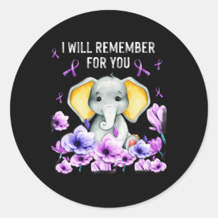 Pegatina Redonda Sensibilización, elefante, que recordaré por ti 1