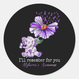 Pegatina Redonda Sensibilización, elefante, que recordaré por ti 2