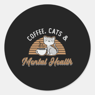 Pegatina Redonda Sensibilización Eleva La Ansiedad Ansiedad Café Ga