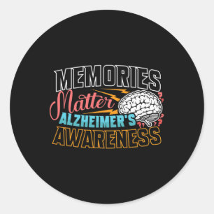 Pegatina Redonda Sensibilización Heimer Dementia Senior