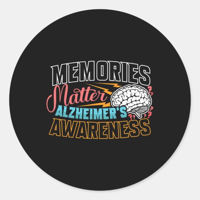 Pegatina Redonda Sensibilización Heimer Dementia Senior (Anverso)