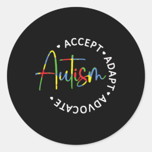Pegatina Redonda Sensibilización sobre autismo Acepta Advocate Adap