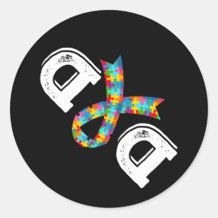 Pegatina Redonda Sensibilización sobre el autismo Padre Aceptación 