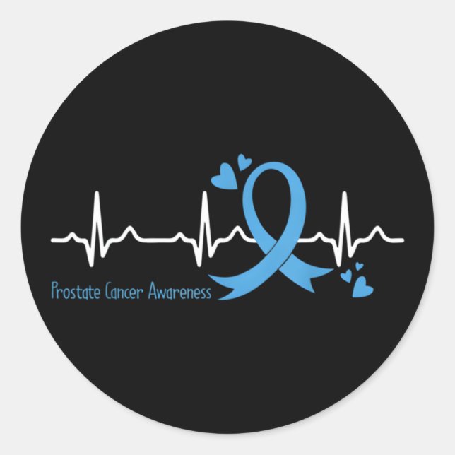 Pegatina Redonda Sensibilización sobre el cáncer de próstata de la  (Anverso)