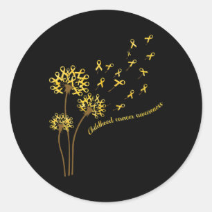 Pegatina Redonda Sensibilización sobre el cáncer infantil Dandelion