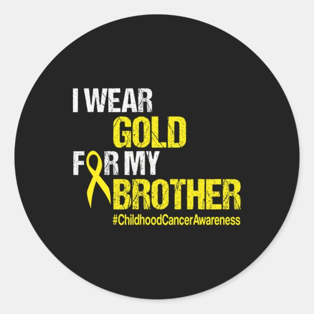 Pegatina Redonda Sensibilización sobre el cáncer infantil Hermano C (Anverso)