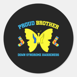 Pegatina Redonda Sensibilización sobre el síndrome de Brother Down