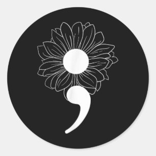 Pegatina Redonda Sensibilización sobre el suicidio de los girasoles