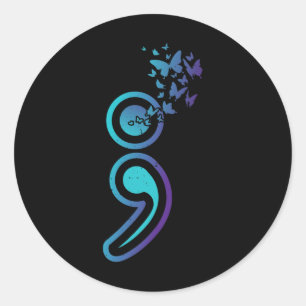 Pegatina Redonda Sensibilización sobre el suicidio Mes de Salud Men