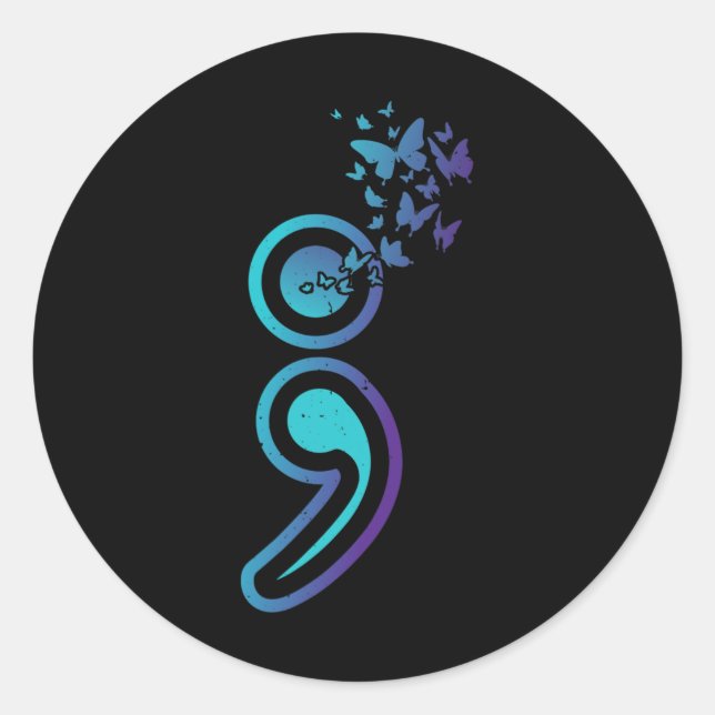 Pegatina Redonda Sensibilización sobre el suicidio Mes de Salud Men (Anverso)