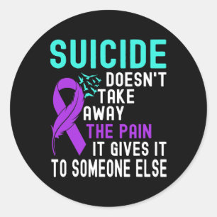 Pegatina Redonda Sensibilización sobre el suicidio Prevención del s