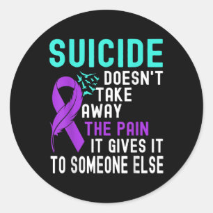 Pegatina Redonda Sensibilización sobre el suicidio Prevención del s