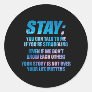 Pegatina Redonda Sensibilización sobre el suicidio Sensibilización