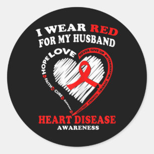 Pegatina Redonda Sensibilización sobre enfermedades cardíacas Camis