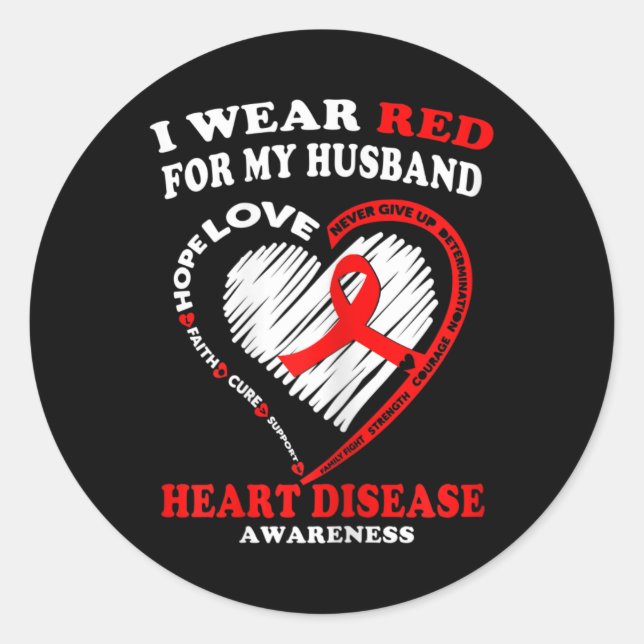 Pegatina Redonda Sensibilización sobre enfermedades cardíacas Camis (Anverso)