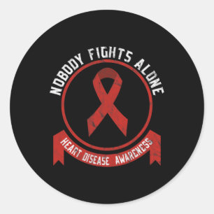 Pegatina Redonda Sensibilización sobre enfermedades cardíacas Mes S