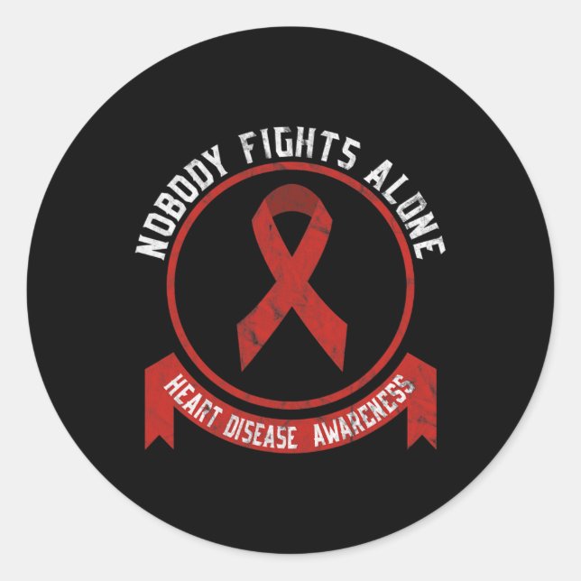 Pegatina Redonda Sensibilización sobre enfermedades cardíacas Mes S (Anverso)