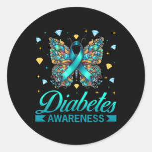 Pegatina Redonda Sensibilización sobre la diabetes Diabetes de mari