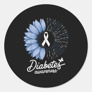 Pegatina Redonda Sensibilización sobre la diabetes Sistema de sopor