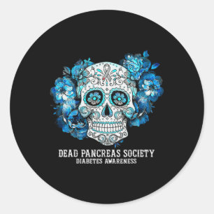 Pegatina Redonda Sensibilización sobre la diabetes Sociedad de Pánc