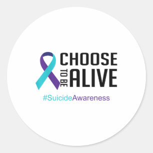 Pegatina Redonda Sensibilización sobre la prevención del suicidio C