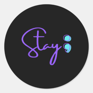 Pegatina Redonda Sensibilización sobre la prevención del suicidio e