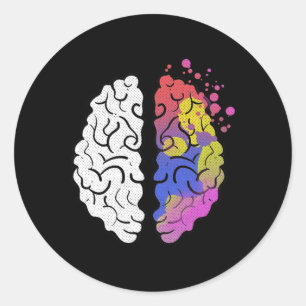 Pegatina Redonda Sensibilización sobre la salud mental en el cerebr