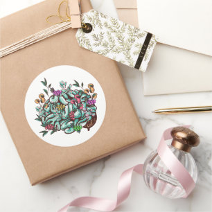 Pegatina Redonda Sensibilización sobre la salud mental en el cerebr